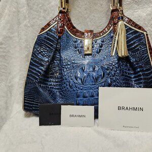 Brahmin Elise Handbag, 15.5W x 12.5H x 6.2 D 8.5 / handle drop 14.5 Strap drop
